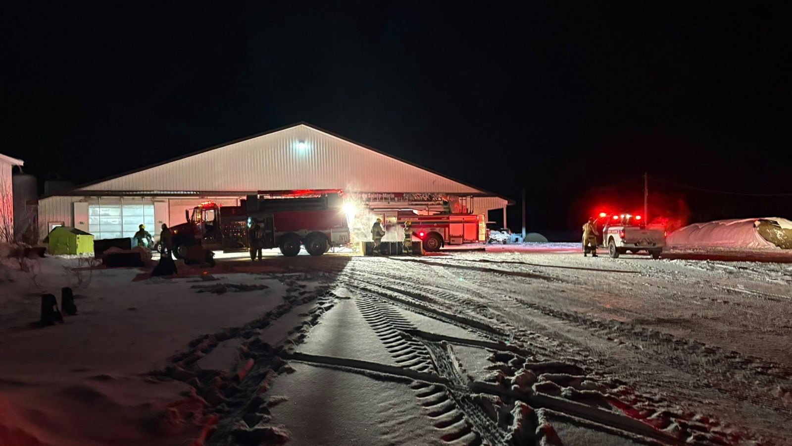Important incendie dans une porcherie à Sainte-Marie