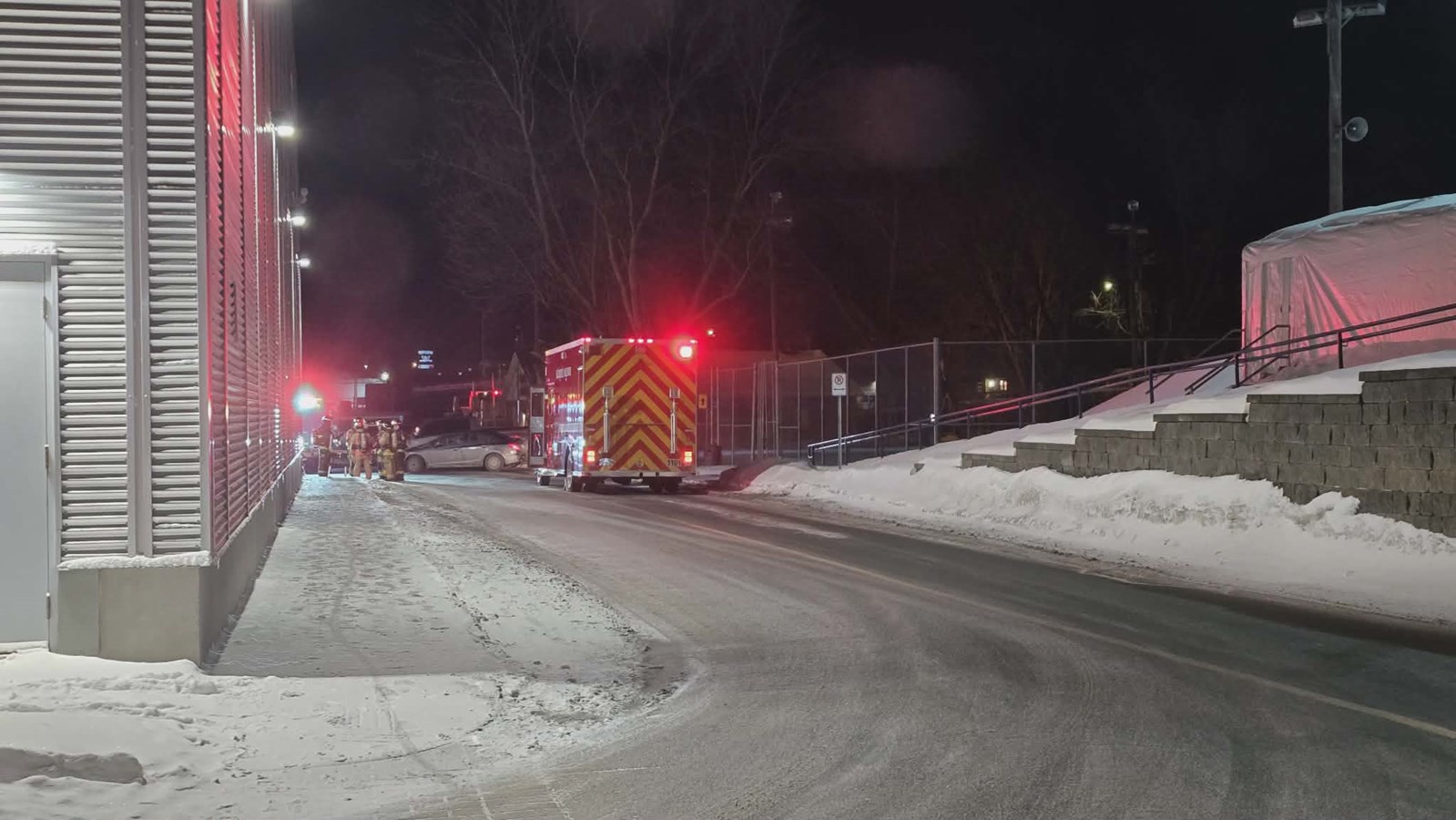 Intervention des pompiers à l'aréna de Saint-Georges