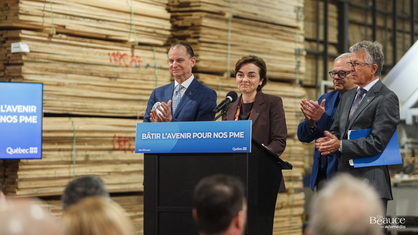 Christine Fréchette en Beauce pour annoncer un allègement d'impôt pour les PME