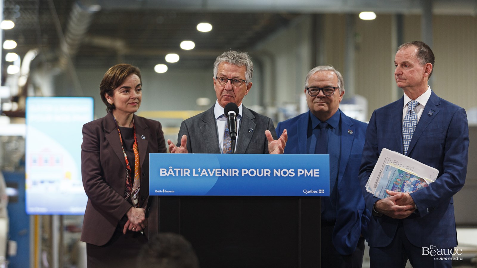 Christine Fréchette en Beauce pour annoncer un allègement d'impôt pour les PME
