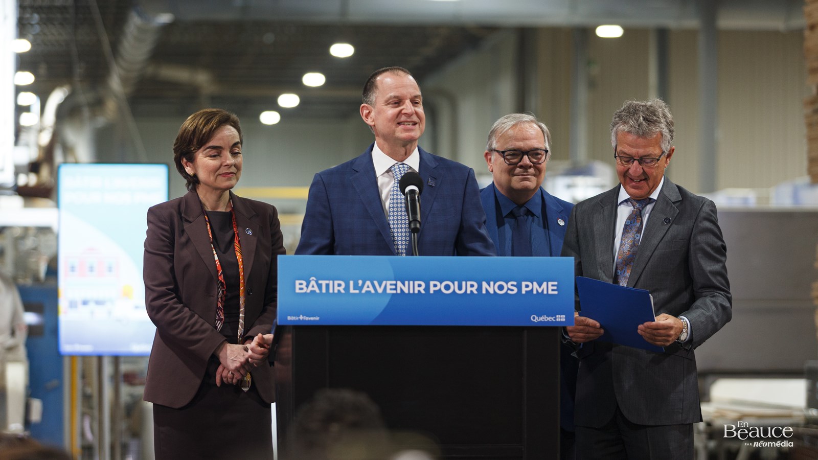 Christine Fréchette en Beauce pour annoncer un allègement d'impôt pour les PME