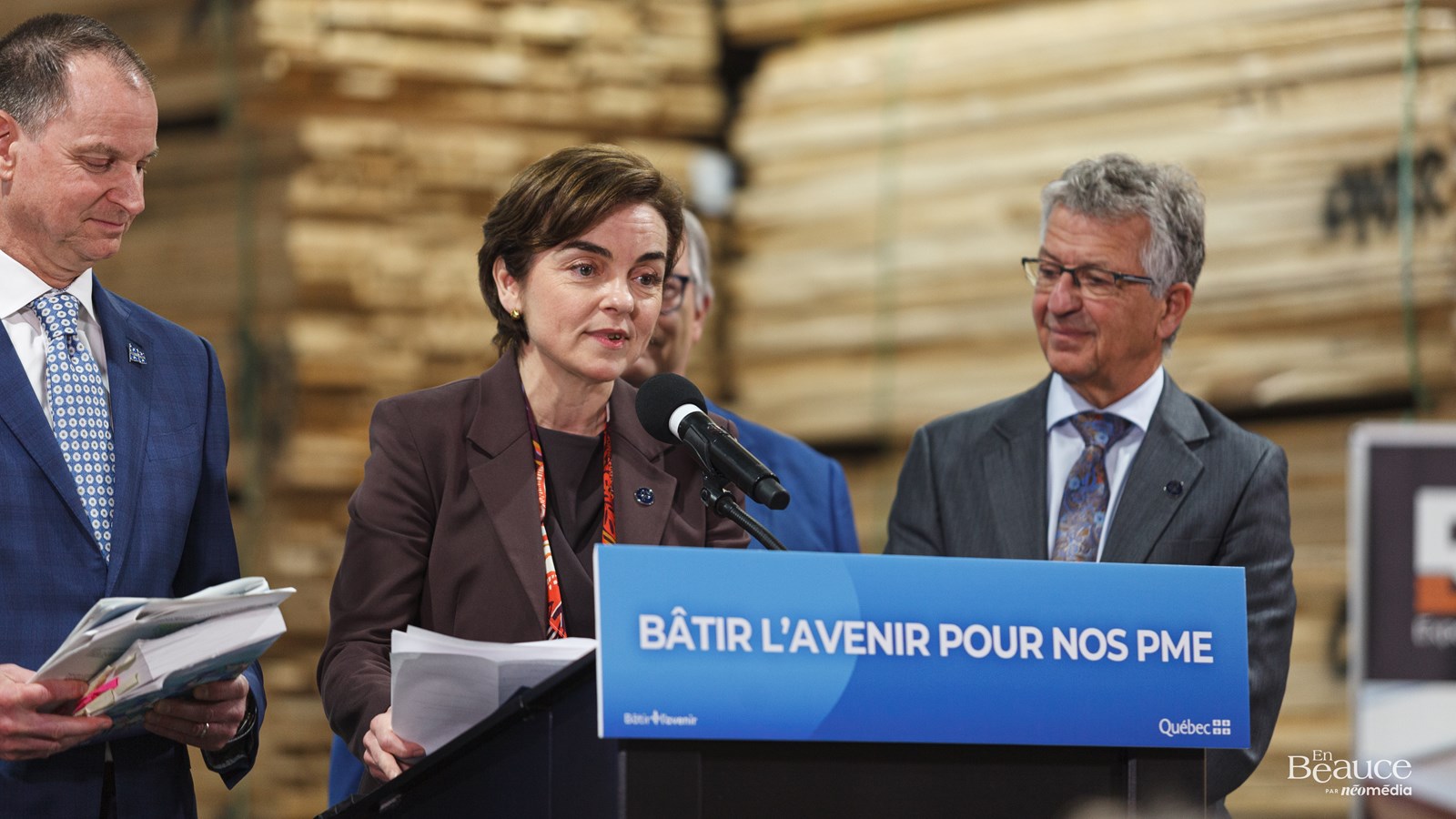 Christine Fréchette en Beauce pour annoncer un allègement d'impôt pour les PME