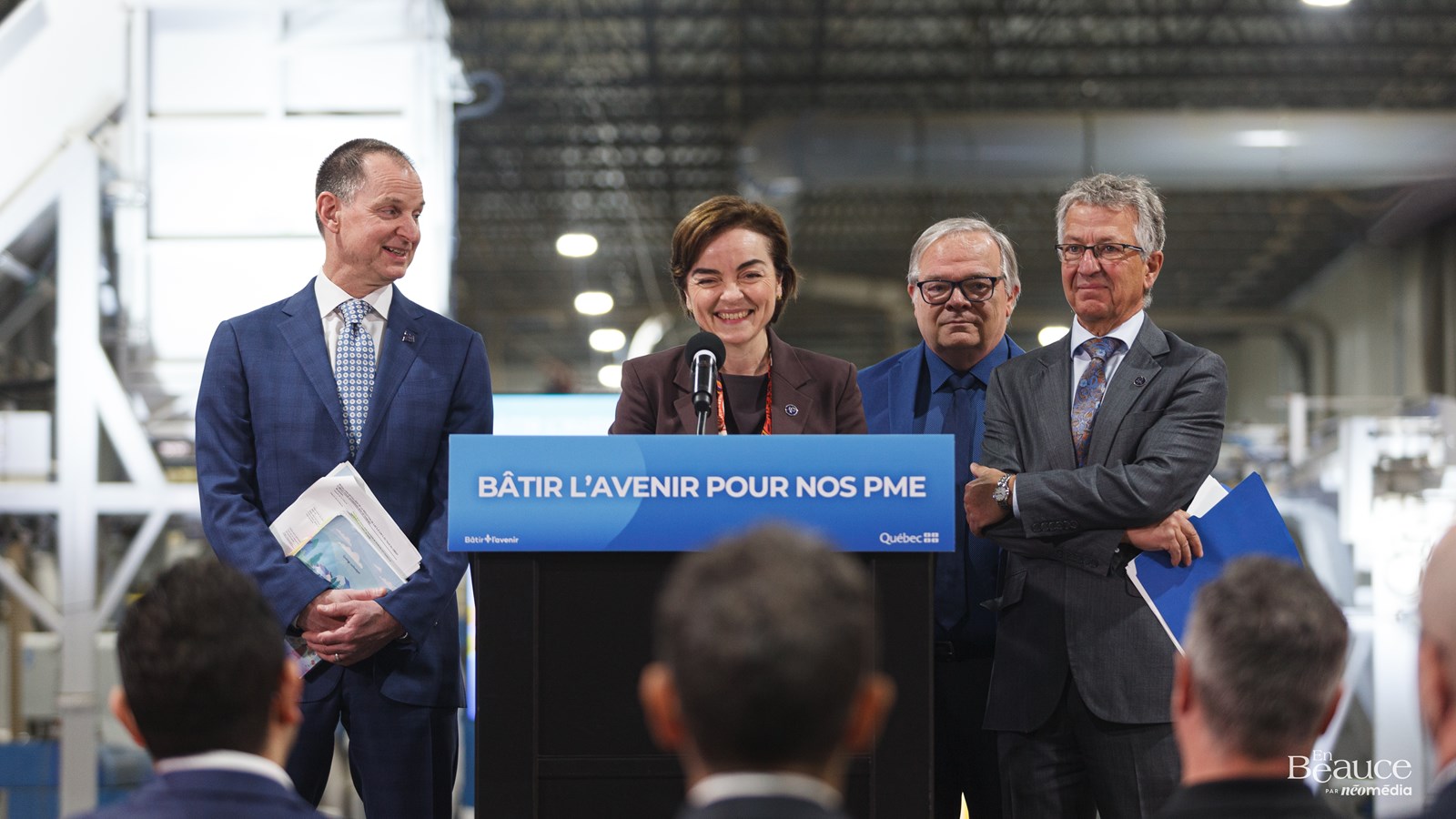 Christine Fréchette en Beauce pour annoncer un allègement d'impôt pour les PME