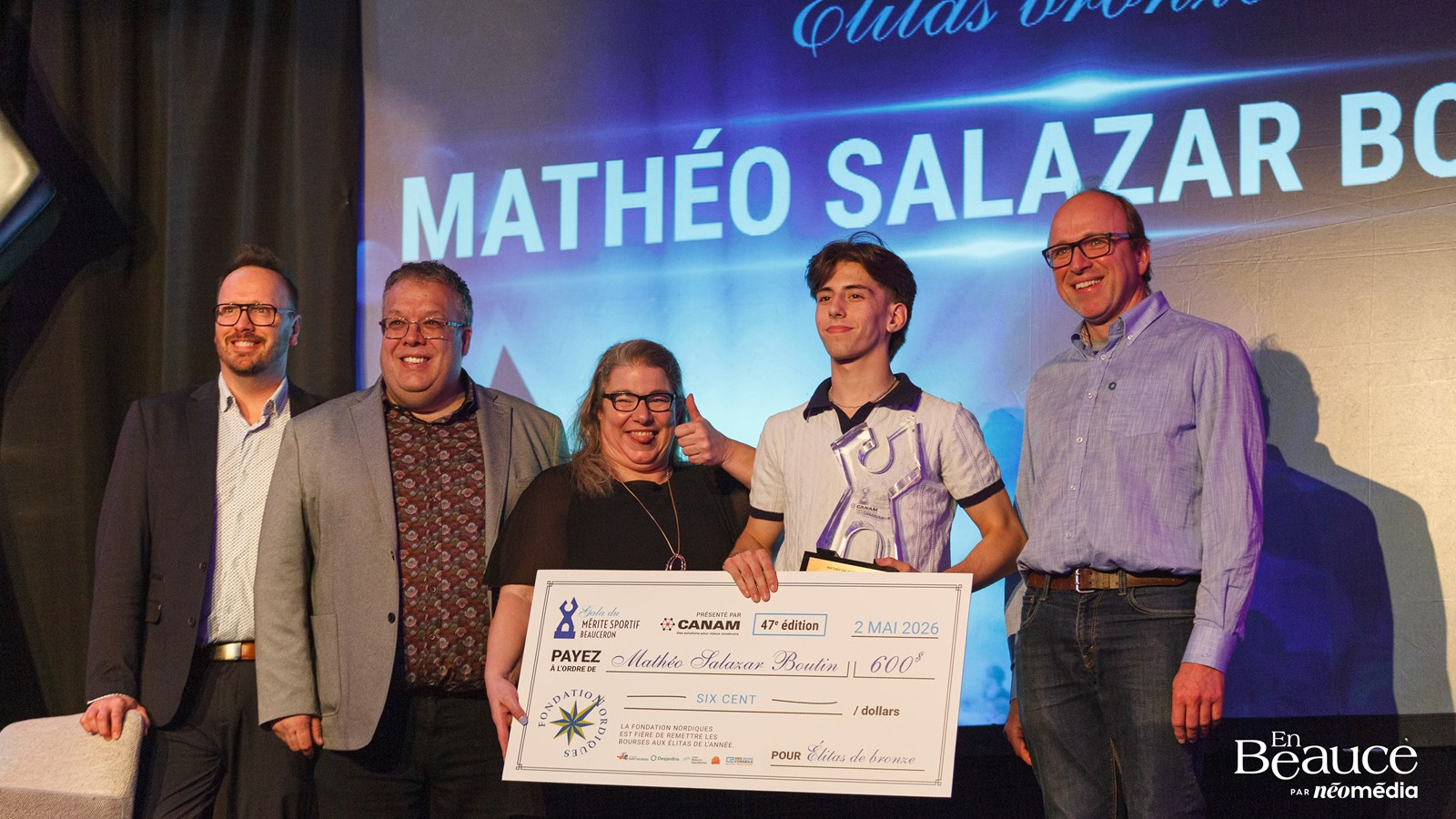 Steeven Mathieu reçoit l'Élitas d'or au 47e Gala du Mérite Sportif Beauceron