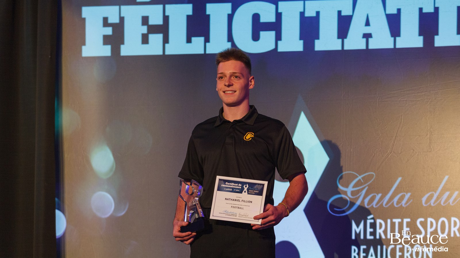 Steeven Mathieu reçoit l'Élitas d'or au 47e Gala du Mérite Sportif Beauceron