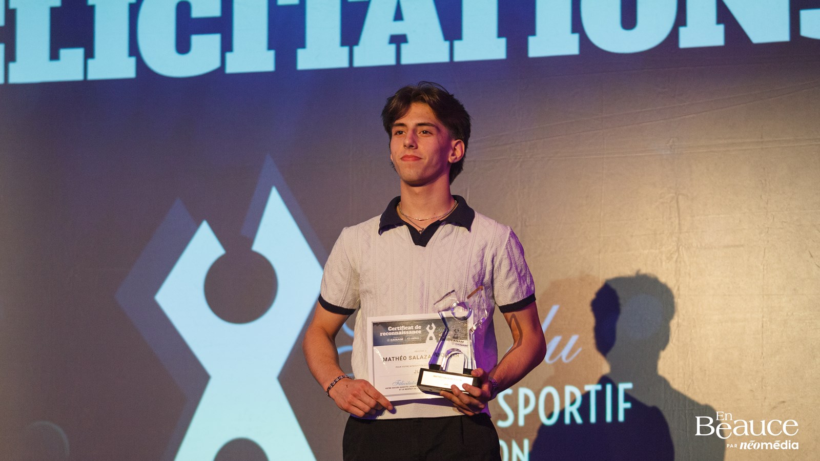 Steeven Mathieu reçoit l'Élitas d'or au 47e Gala du Mérite Sportif Beauceron