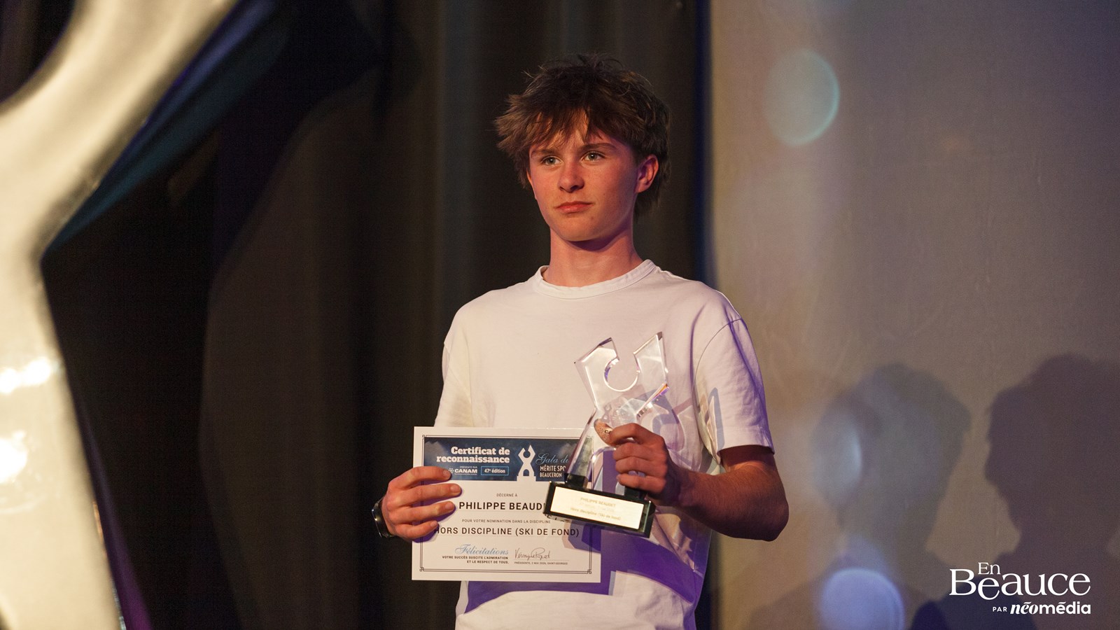 Steeven Mathieu reçoit l'Élitas d'or au 47e Gala du Mérite Sportif Beauceron