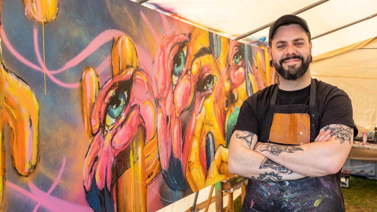 Fresque de Yann Lemieux au Solstice Festival