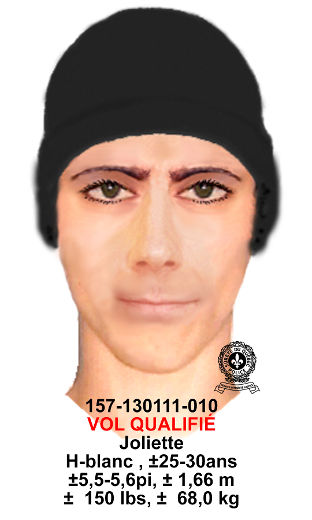 Vol qualifié à Joliette: Suspect recherché