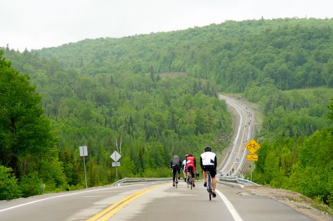 Une carte des parcours de vélo pour la région de Saint-Donat
