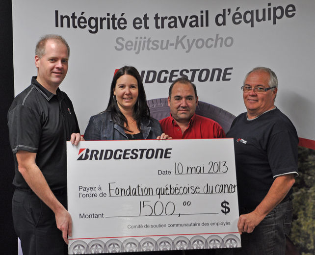 Don des employés de Bridgestone à la Fondation québécoise du cancer