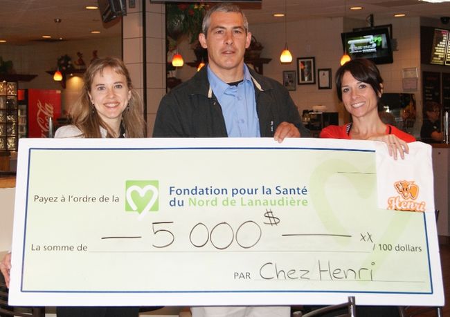 Le restaurant Chez Henri remet 5 000 $