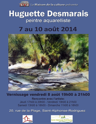 Exposition de la peintre aquarelliste Huguette Desmarais