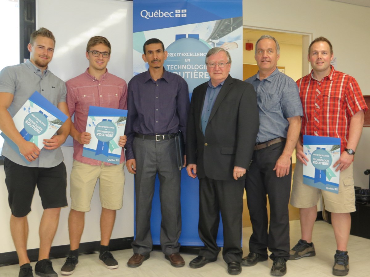 Remise du Prix d’excellence en technologie routière à trois étudiants de Joliette