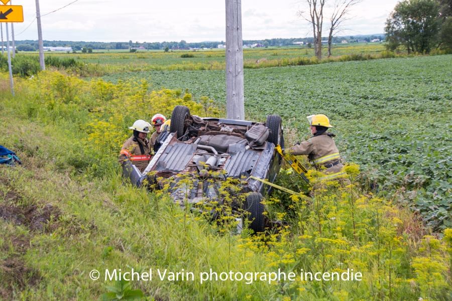 Capotage sur la route 158