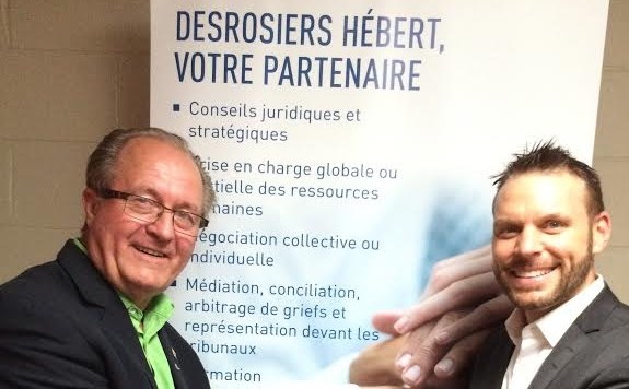 Gaétan Gravel, préfet de la MRC D’Autray et maire de la Ville de Saint-Gabriel ainsi que Me Philippe Desrosiers, président-fondateur de Desrosiers Hébert Avocats.