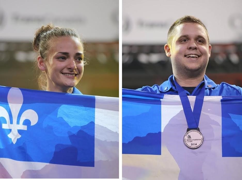 Kathia Laflamme et Michael Malo-Tétreault médaillés d’argent aux Olympiades canadiennes des métiers et technologies