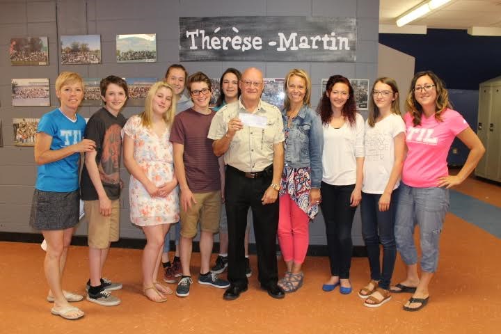 Le conseil étudiant de l’école secondaire Thérèse-Martin aide la Fondation Dédé Fortin