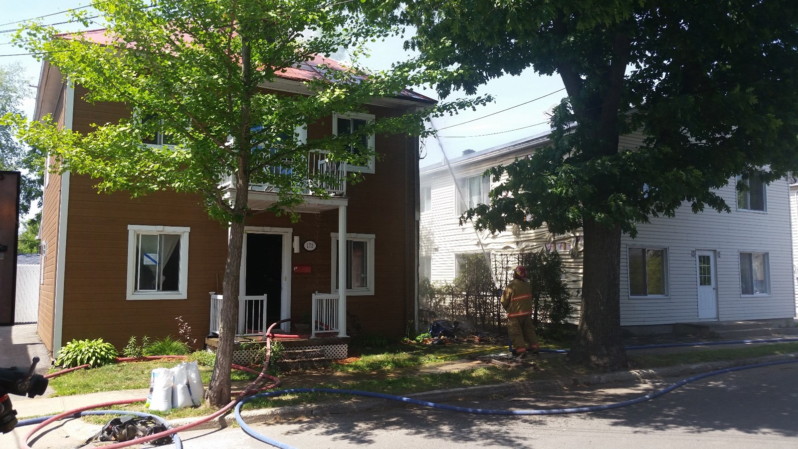 Immeuble endommagé par un incendie à Joliette
