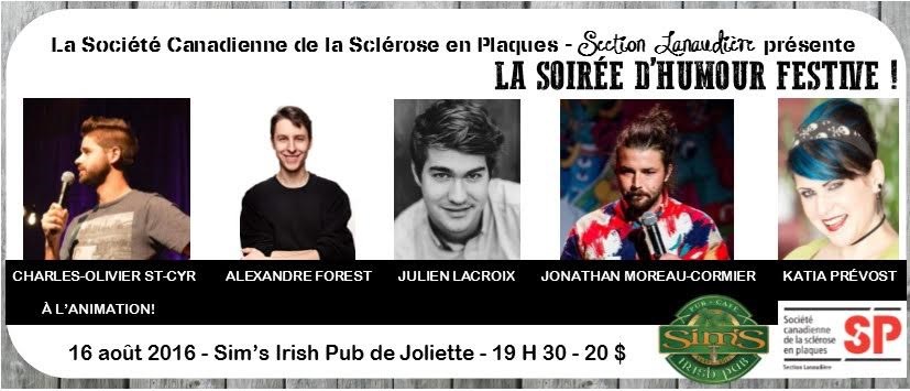 Une soirée d'humour pour la sclérose en plaques à Joliette