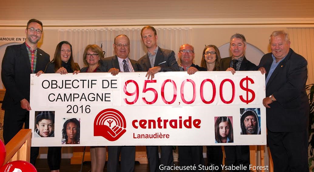 Un objectif de près de 1M $ pour la campagne 2016 de Centraide