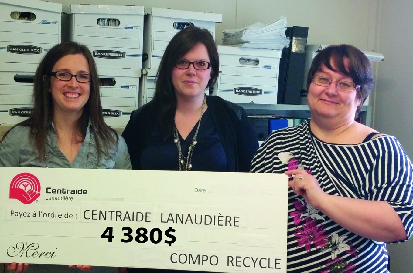Compo Recycle remet fièrement un don de 4 380 $ à Centraide Lanaudière