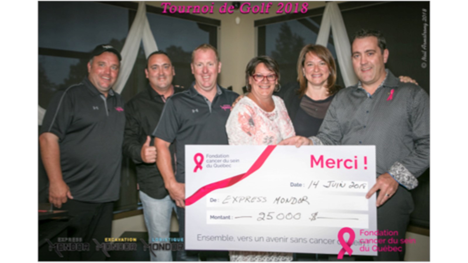 Express Mondor remet 25 000$ à la Fondation du cancer du sein du Québec