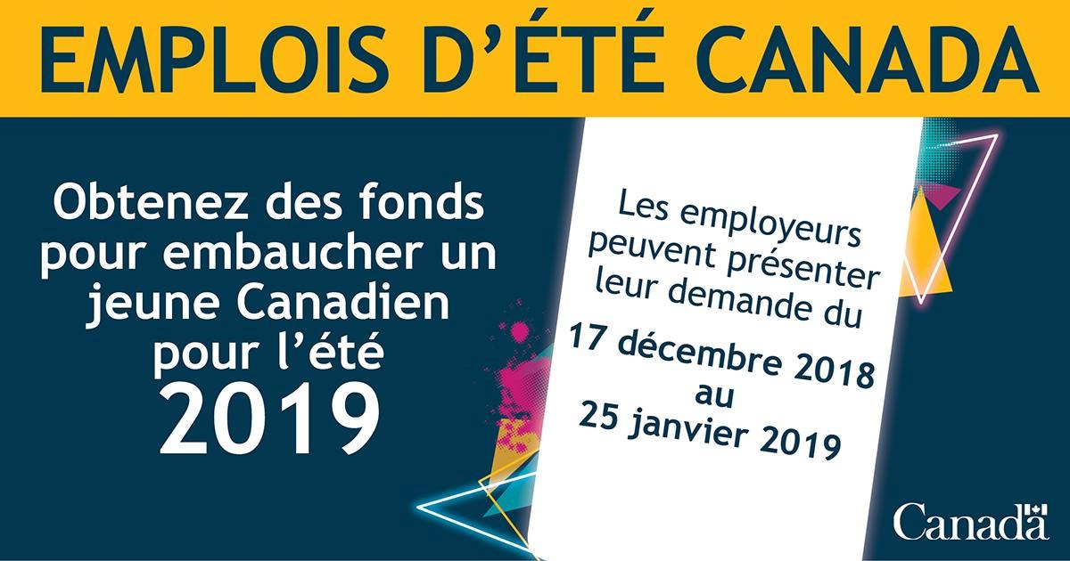 Financement : Emplois d’été Canada