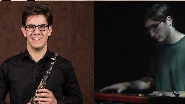 Henri Paquette (clarinette classique) et et Justin Demanche (piano jazz-pop).