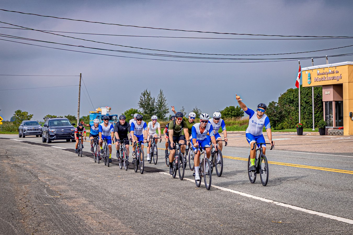 Trente cyclistes ont parcouru l’aller-retour entre Saint-Thomas et Trois-Rivières.