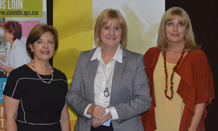 Mme Lisette Tremblay, présidente du CA de la Fondation RSTR, Mme Lucie Letendre, directrice générale du CSSS de Trois-Rivières et Mme Natalie Villemure, directrice générale de la Fondation RSTR.