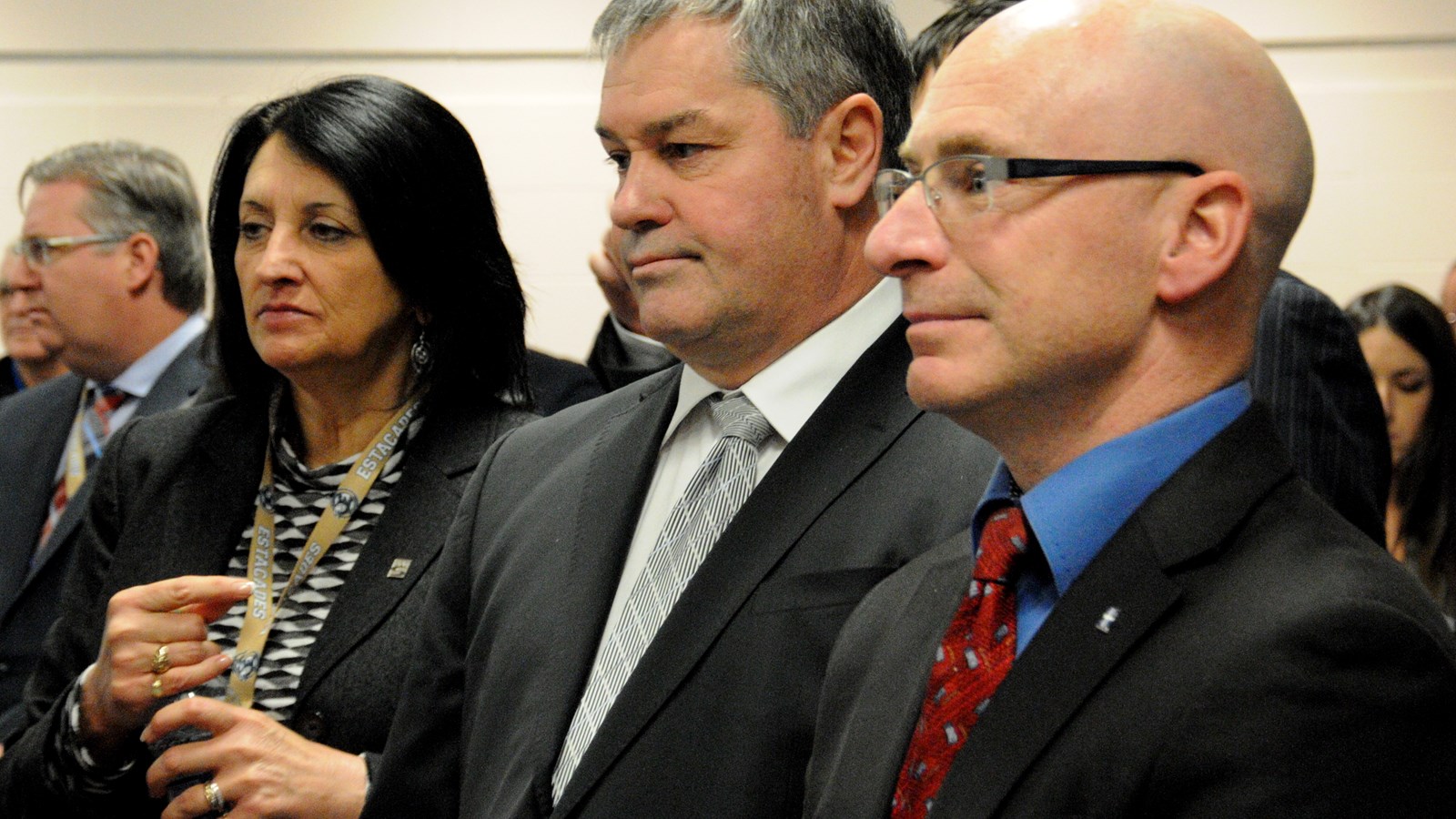 Le ministre de l'Éducation, Yves Bolduc et le ministre délégué aux Petites et Moyennes Entreprises, à l’Allègement réglementaire et au Développement économique régional, Jean-Denis Girard.