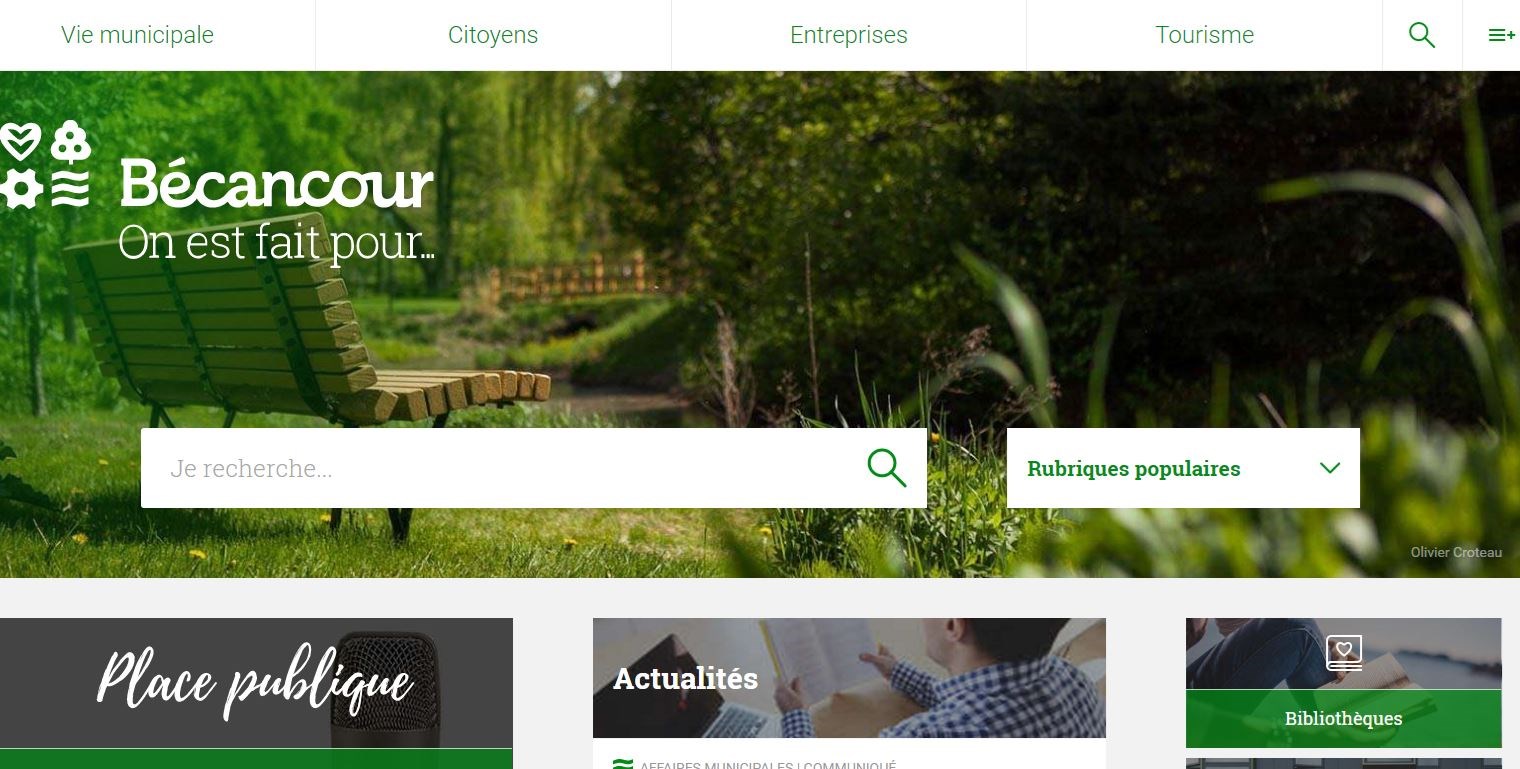 Nouvelle plateforme web pour la ville de Bécancour