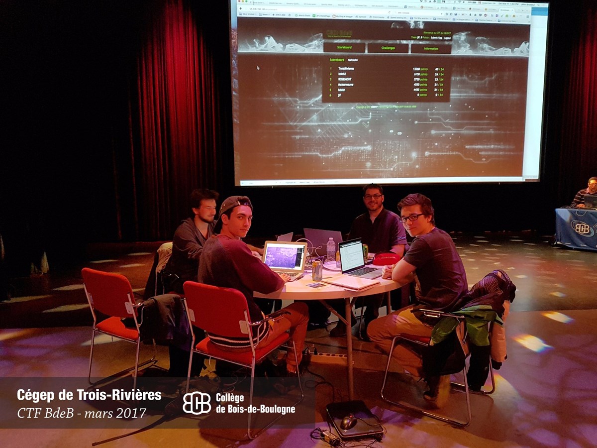 Quatre étudiants du Cégep de Trois-Rivières remportent une compétition de piratage éthique