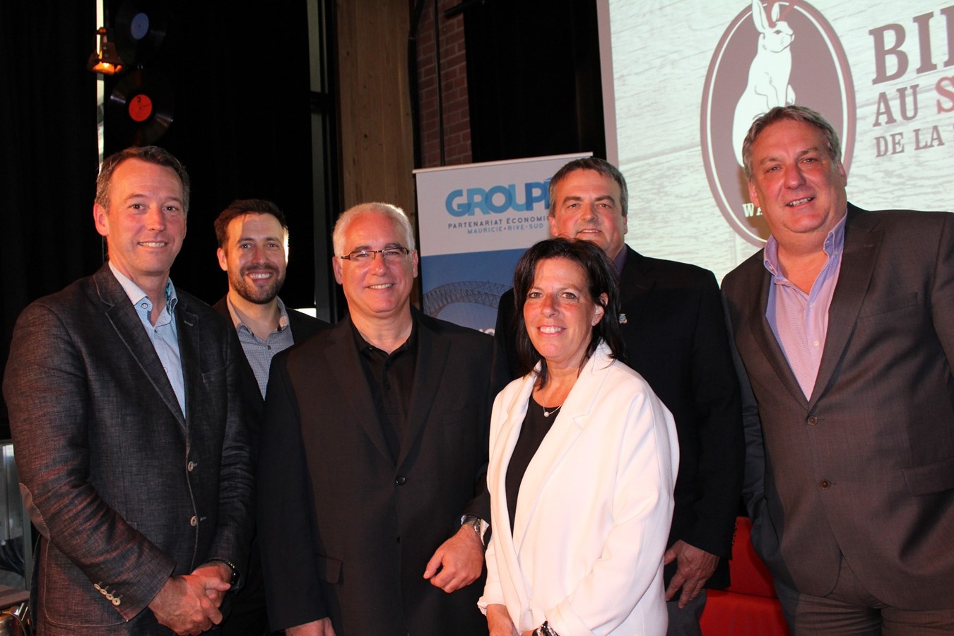 Luc Arvisais, Alexandre Ollive, Yves Lacroix, Chantal Trépanier, Patrice Bergeron et Mario De Tilly