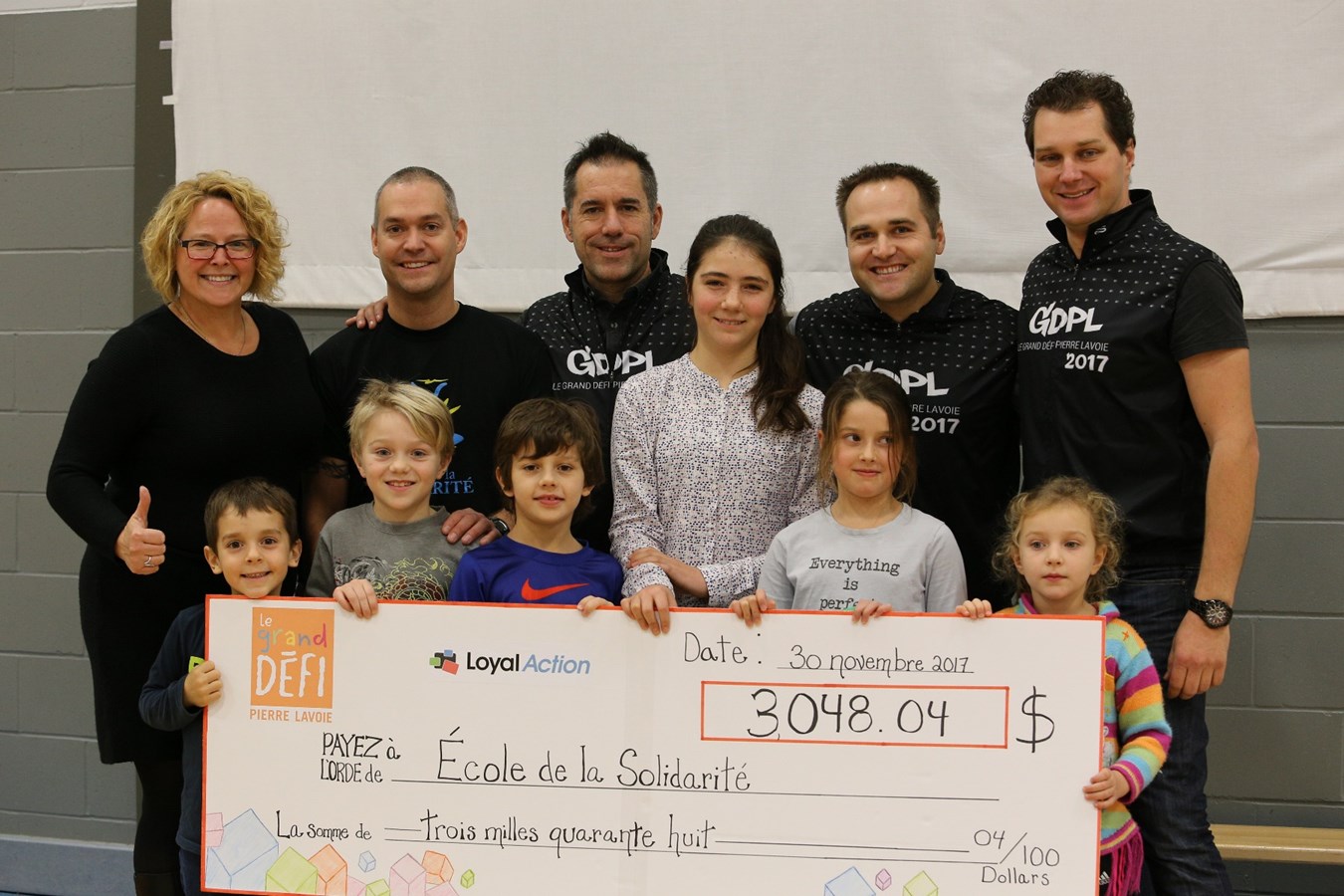 3 048 $ pour l’école de la Solidarité grâce à l’équipe cycliste Loyal Action du Grand défi Pierre Lavoie