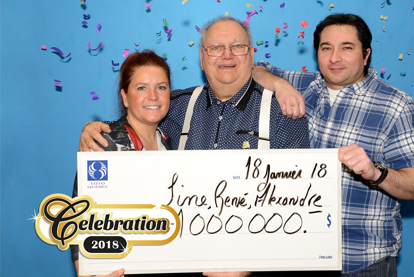 Un trio familial de la Mauricie devient millionnaire grâce à Célébration 2018!