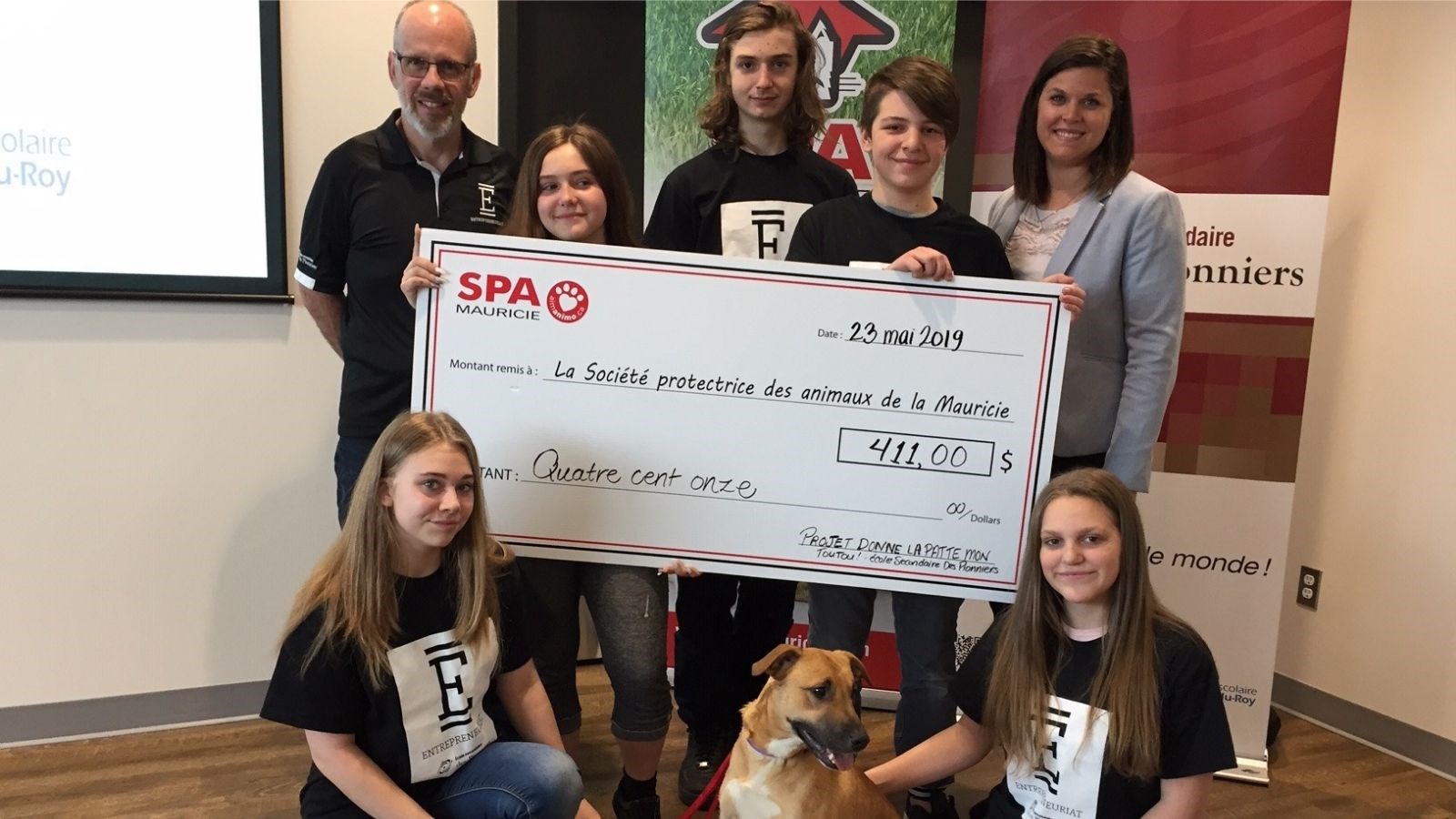 De jeunes entrepreneurs de l’école secondaire des Pionniers se mobilisent pour la SPA Mauricie 