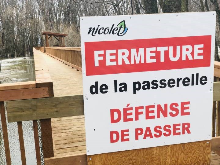 COVID-19 : la Ville de Nicolet ferme sa passerelle les fins de semaine