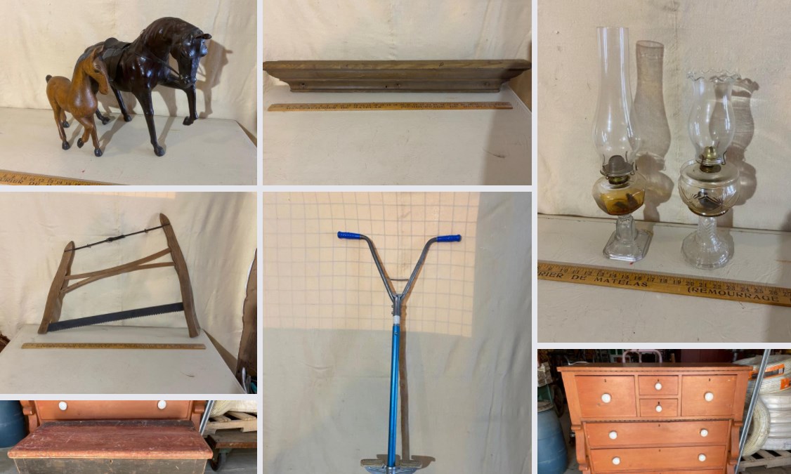 Les items présentés à l’encan sont sur le site des Enchères A/B Sherbrooke.