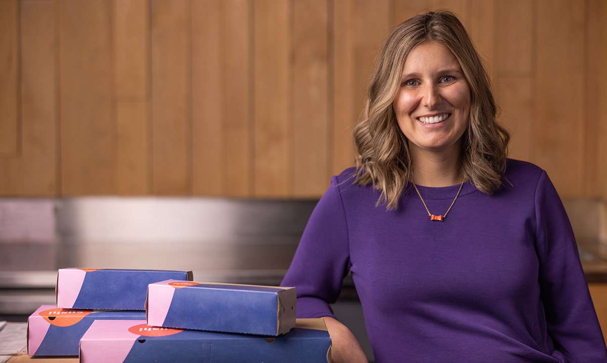 Rosanne Giguère, la jeune vice-présidente et cheffe de la direction de l’entreprise « À la bouffe », âgée de 27 ans.