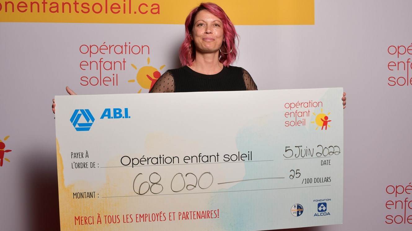 L’Aluminerie de Bécancour remet 68 000 $ à Opération Enfant Soleil