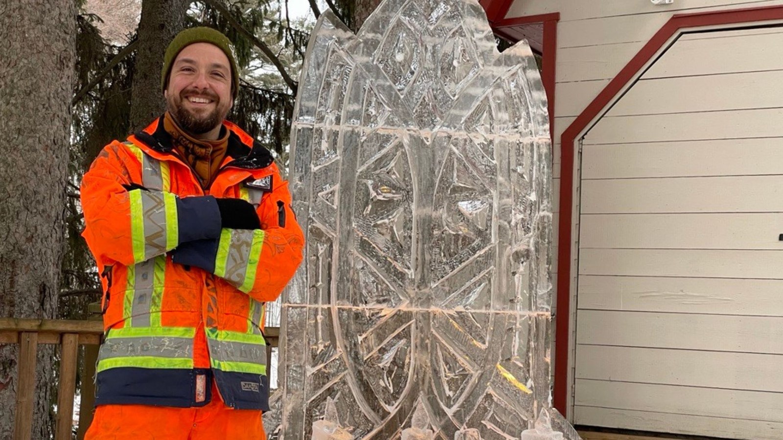 Sculptures de glace au Moulin seigneurial de Pointe-du-Lac le 1er mars