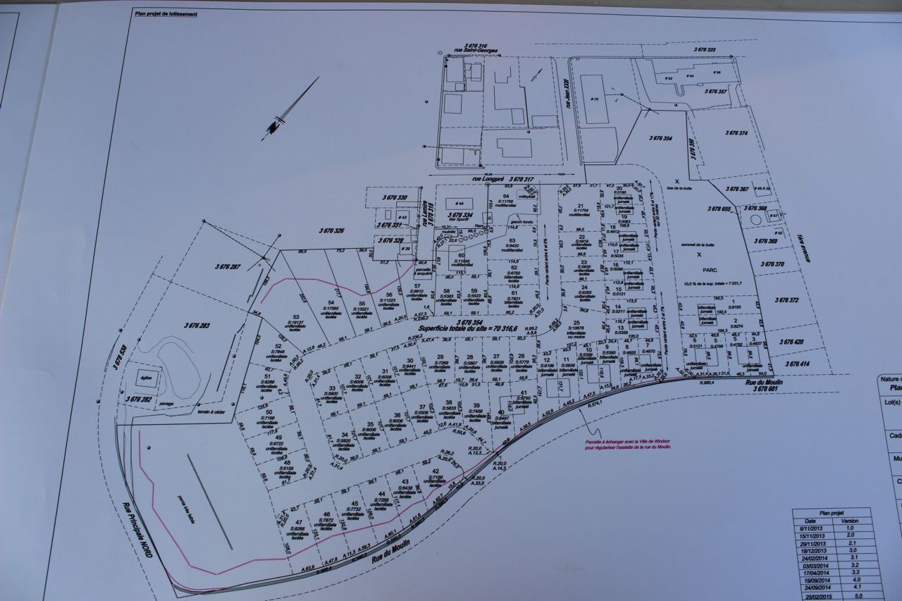 Un carte illustrant les 64 lots du projet domiciliaire situé sur l’ancien terrain de golf de Windsor.