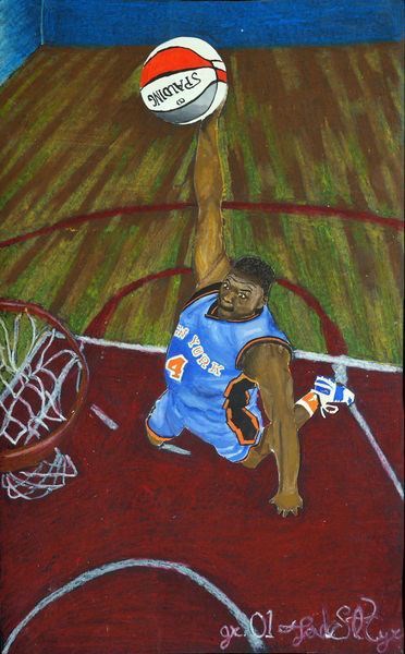 Jade Saint-Cyr : « Basketball Pastel », gras et gouache.