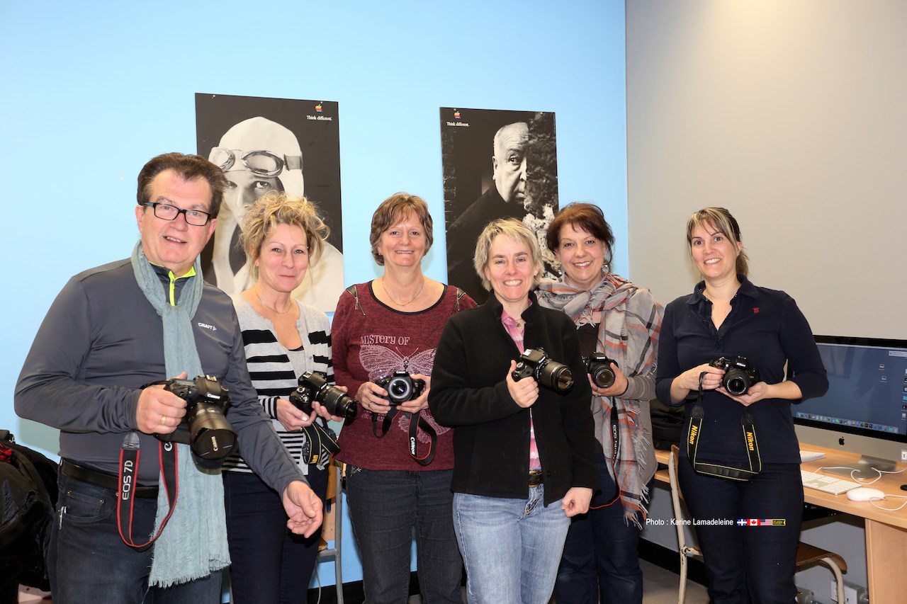 Les exposantes de la 31e exposition. Dans l’ordre habituel : Pierre Pinard, Johanne Duford, Josée Picard, Josée Ducharme, Judith Coulombe et Isabelle Boisvert.