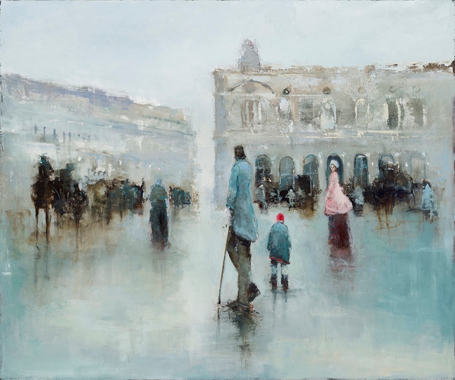 France Jodoin, Do I dare eat a peach, huile sur lin, 152 x 183 cm.