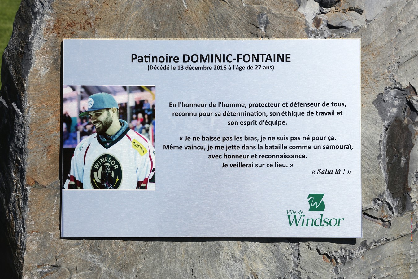 La Ville de Windsor perpétue la mémoire de Dominic Fontaine