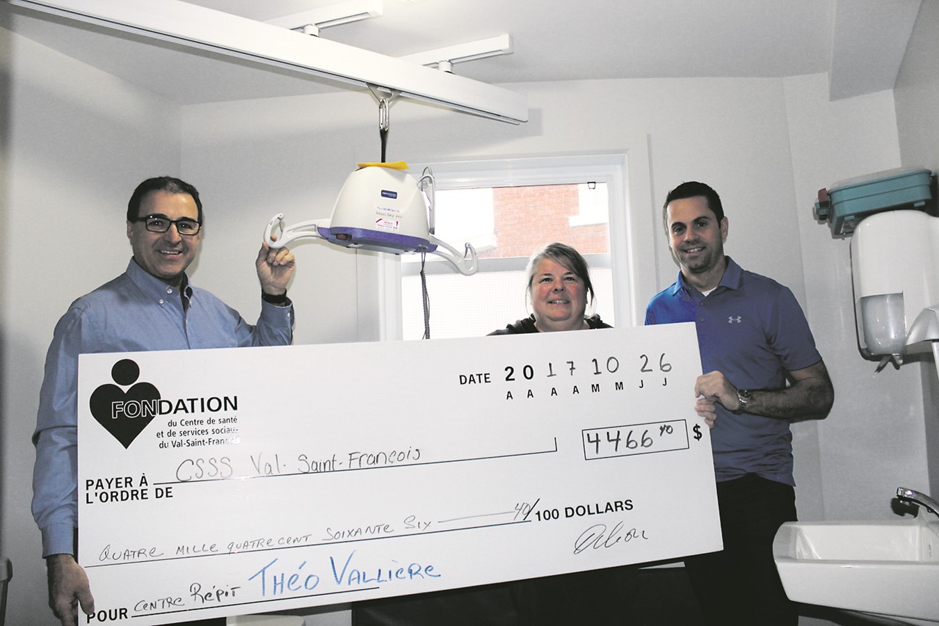 Un don de 4 466 $ de la Fondation du CSSS au Centre de répit Théo Vallières