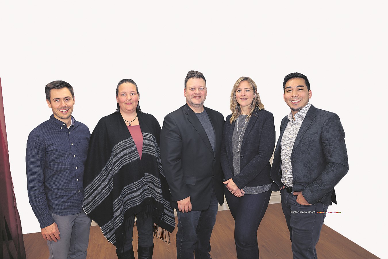 Le conseil d’administration du CCRW. Dans l’ordre habituel : Philippe Marin, Annie Jolin, Serge Ranger, Kim Leblanc et Ishan Adelyar. Absent lors de la photo : Gaston Jr. Leblanc.    